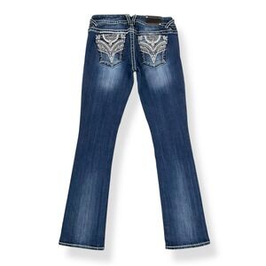 Vigoss Jeans Women 5 (29x31) Blue Boot Slim New York Low Rise Flap Pockets Y2K